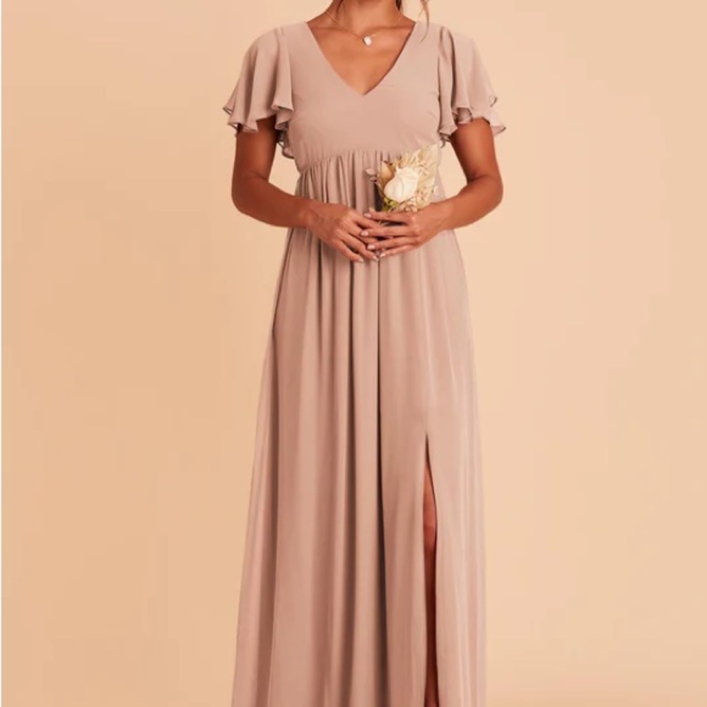 Birdy Grey Hannah Empire Dress in Chiffon Taupe